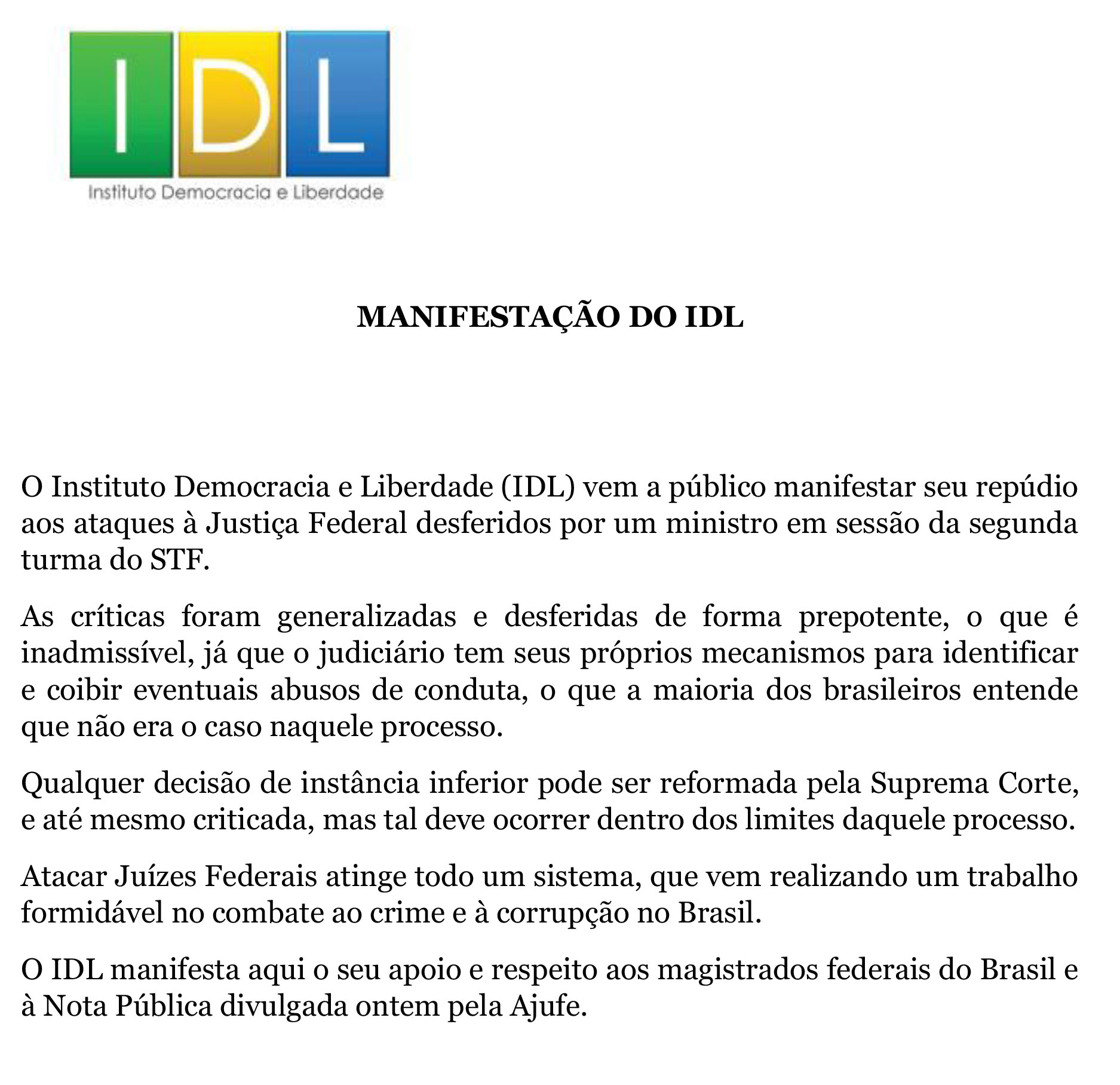 IDL - Carta em apoio à Ajufe (004)-2